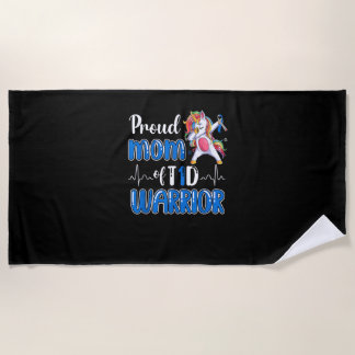 Toalha De Praia Type 1 Diabetes Shirt Proud Mom Of A T1D Warrior T