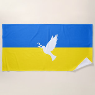 Toalha De Praia Ucrânia Flag Towel Dove of Peace - Freedom