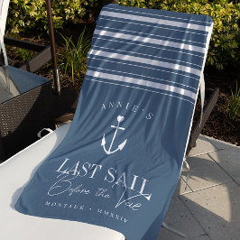 Toalha De Praia Última Viagem Antes do Véu Despedida de Solteira N