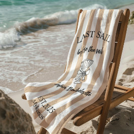 Toalha De Praia Última Viagem Antes do Véu | Personalizado Neutro