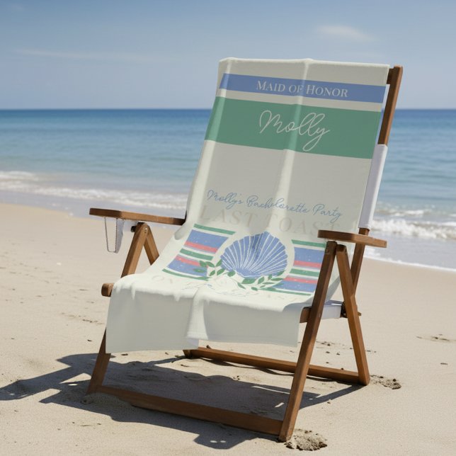 Toalha De Praia Último Brinde na Costa - Bachelorette Náutica (Celebrate your Last Toast on the Coast in style! )