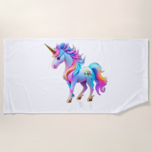 Toalha De Praia Um Adorável Unicorn Sticker 1