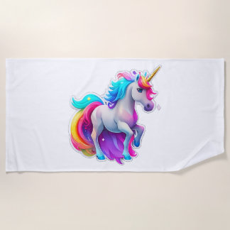 Toalha De Praia Um Adorável Unicorn Sticker 2