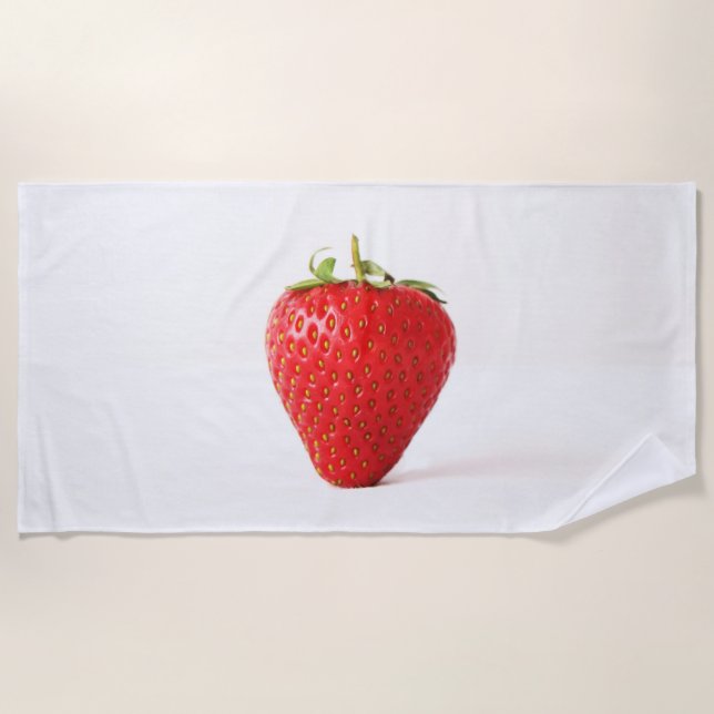 Toalha De Praia Um btcnm de morango vermelho (Frente)