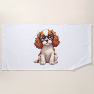 Toalha De Praia Um cachorro bonito Rei Charles Spaniel