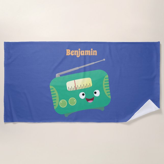 Toalha De Praia Um desenho animado e divertido (Frente)