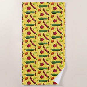 Toalha De Praia Um Mundo de Pimentos Chili Beach Towel