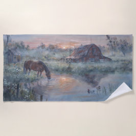 Toalha De Praia Um Novo Dia -* Pintura de cavalo