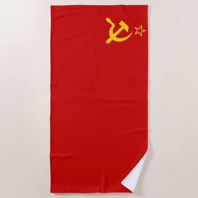 Toalha De Praia União Soviética da URSS Bandeira Doença Comunista  (Frente)