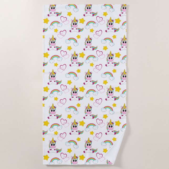 Toalha De Praia Unicorn pattern (Frente)
