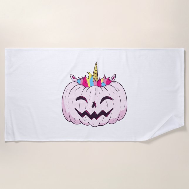 Toalha De Praia unicórnio de Halloween (Frente)