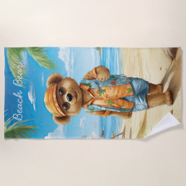 Toalha De Praia Urso de Praia com óculos escuros