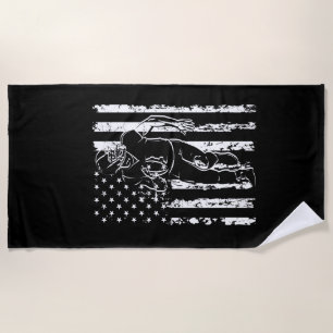 Toalha De Praia USA American Futebol Flag America Sports Fan