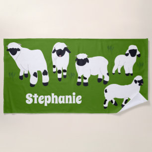 Toalha De Praia Valais Blacknose Sheep Personalizado Farmers