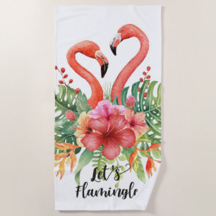 Toalha De Praia Vamos Flamingle Flamingo