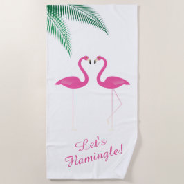 Toalha De Praia Vamos Flamingle Tropical Flamingo Beach Towel