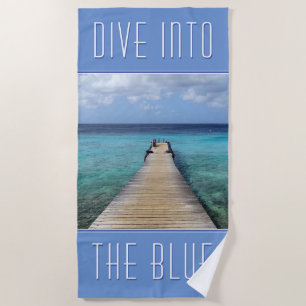 Toalha De Praia Vamos mergulhe no azul (personalizável)