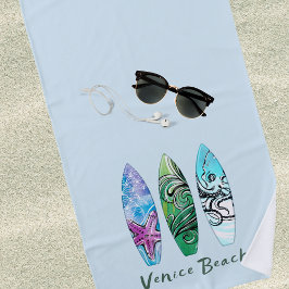 Toalha De Praia Venice Beach California Surfboards Personalizadas