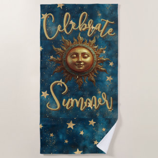 Toalha De Praia Verão Celestial Celebre o Verão