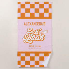 Toalha De Praia Verão Laranja Rosa Último Mergulho Despedida de So