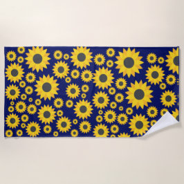 Toalha De Praia Verão moderno de padrão de girassol