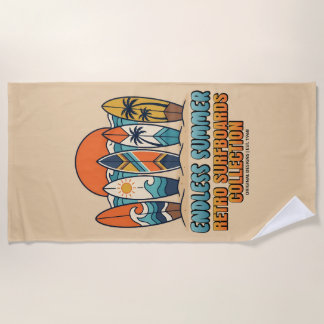 Toalha De Praia Verão Sem Fim Retro Surfboards Praia