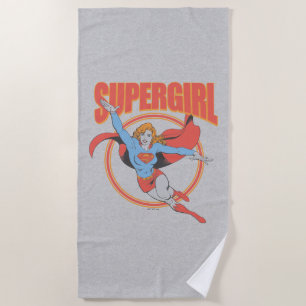 Toalha De Praia Verdadeiro Gráfico Voador da Supermenina Vintage