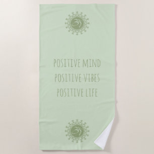 Toalha De Praia Verdes Om & Mandala Positivos Vibes e Vida