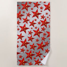 Toalha De Praia vermelho, rindo, feliz, estrelas, arco-íris, cores
