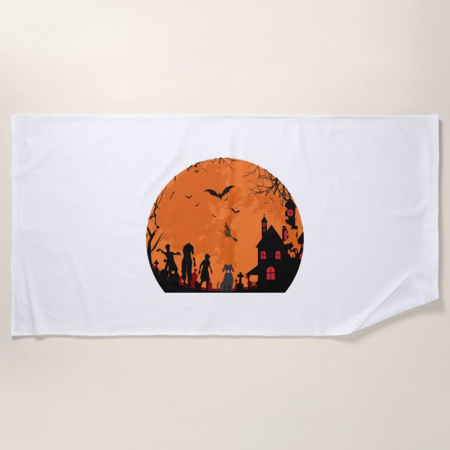 Toalha De Praia vetor de halloween (Frente)