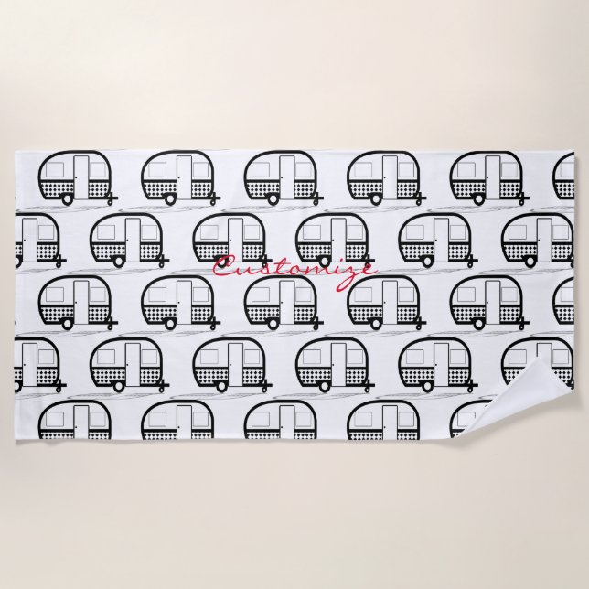 Toalha De Praia Viagem clássico Trailer Caravan Thunder_Cove (Frente)