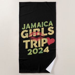 Toalha De Praia Viagem de Meninas Jamaica 2024 Fim de Semana Féria