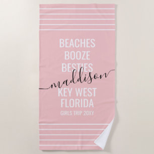 Toalha De Praia Viagem Personalizada das Meninas Praias Bebidas Am