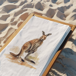 Toalha De Praia Viajante do Outback: Canguru Aquarela
