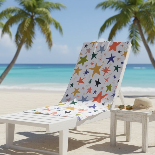 Toalha De Praia Vibrant Colorful Star Pattern With Cozy (Criador carregado)