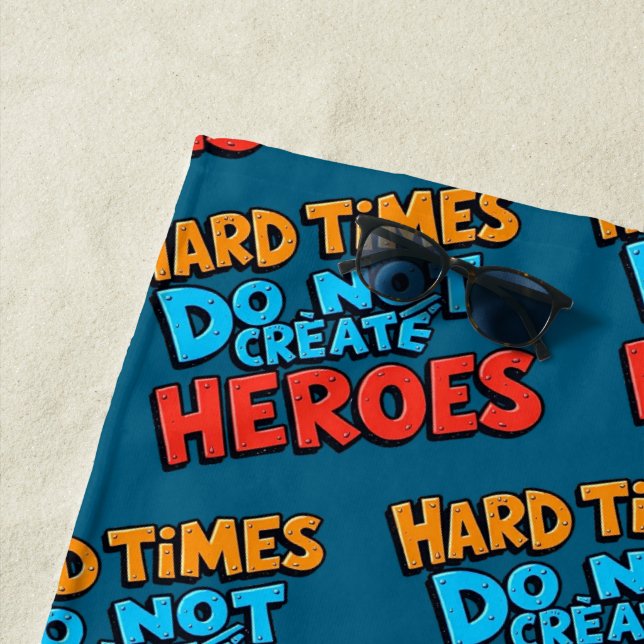Toalha De Praia Vibrant Gradient Typographical Create Heroes  (In Situ)