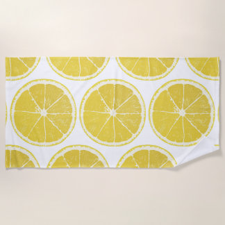 Toalha De Praia Vibrant Lemon Slice Pattern Summer Beach Towel