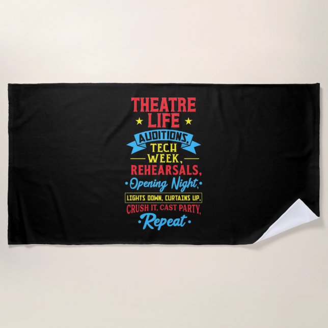 Toalha De Praia Vida De Teatro Para Ator (Frente)