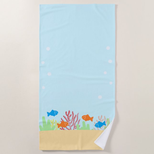 Toalha De Praia Vida marinha (Frente)