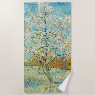 Toalha De Praia Vincent van Gogh - Árvore Pêssega Rosa em Flor