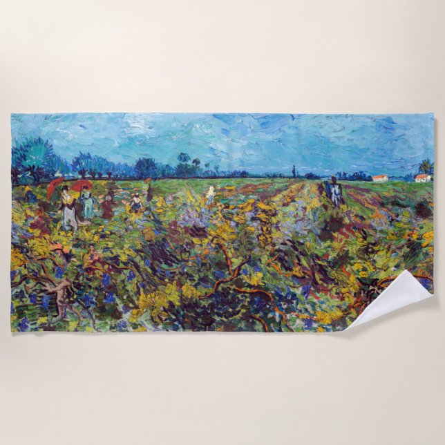 Toalha De Praia Vincent van Gogh - Green Vineyard (Frente)