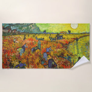 Toalha De Praia Vincent van Gogh - O Vineyard Vermelho