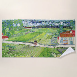 Toalha De Praia Vincent van Gogh - Paisagem com Carruagem e comboi