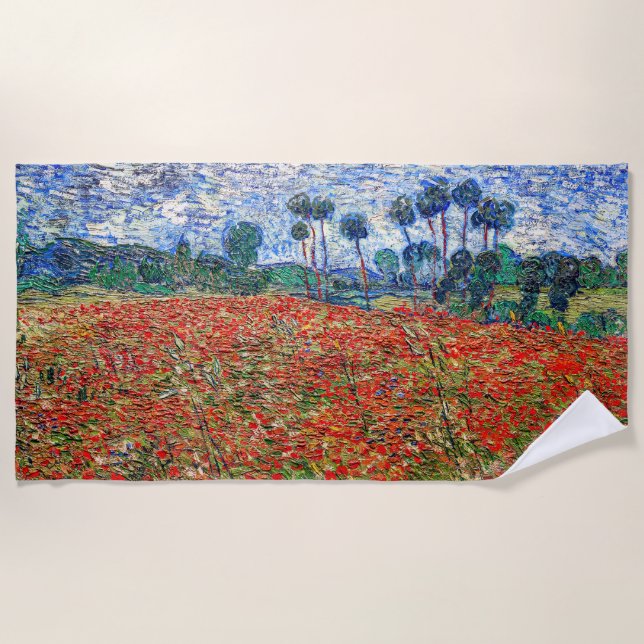 Toalha De Praia Vincent van Gogh - Poppy Field (Frente)
