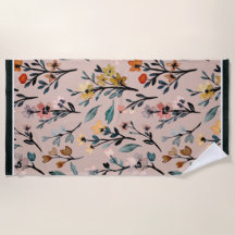 Vintage Blooms: Dusty Rosa Boho Floral Watercolor