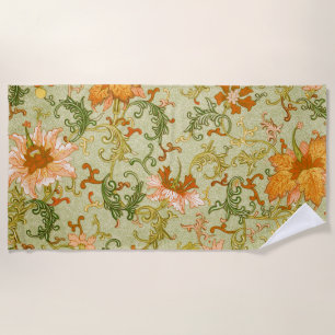 Toalha De Praia Vintage Chinese Ornament Jones Flowers