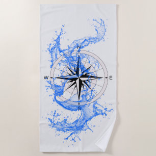 Toalha De Praia Vintage Compass RoseBeach Towel