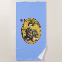 Toalha De Praia Vintage Geisha E Demon Beach Towel