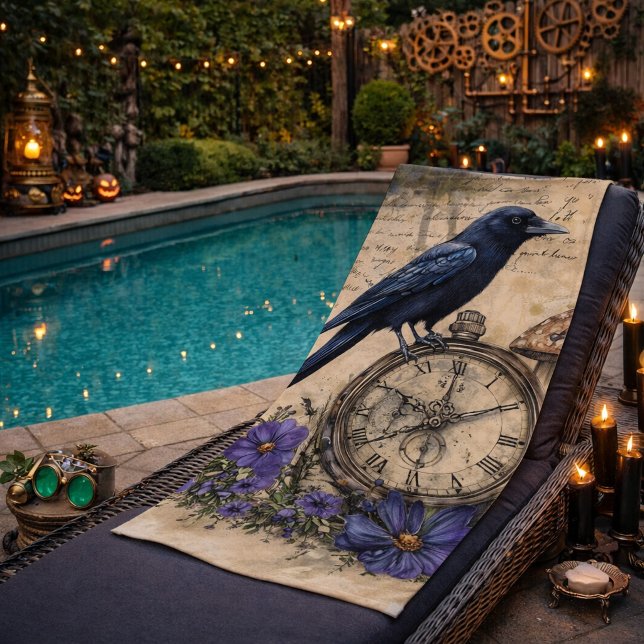 Toalha De Praia Vintage Gothic Raven (Criador carregado)