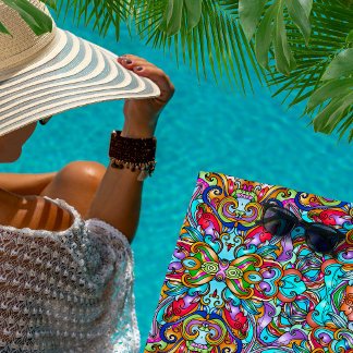 TOALHA DE PRAIA VINTAGE ITALIANO ORNAMENTAL BEACH TOWEL